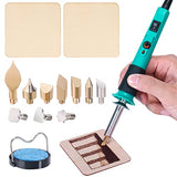 YIHUA 939-II Wood Burning Kit Station (Green) bundle with YIHUA 930-IV Pyrography Pen Temperature Adjustable with 20 Wire Nibs, 10 Solid Points, YIHUA