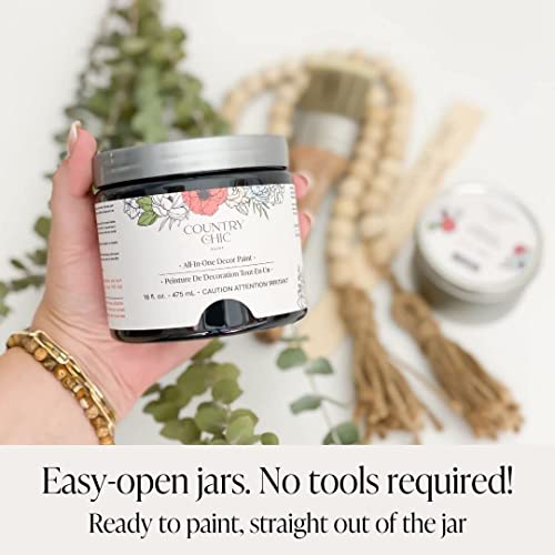 Country Chic Paint Furniture Painting Kit for Beginners Eco-Friendly DIY Chalk Style Furniture Paint, Paint Brush, & Durable Clear Top Coat Bundle - Country Chic Paint