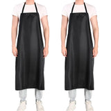 NEU SAFETY 2pc Bib Apron Set, Waterproof and Durable, Large Size 43.3x28.7 Inches, Black PVC Vinyl Coated, Ideal for Dog Grooming, Dishwashing, NEU SAFETY