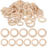 KALLORY Macrame Wooden Rings 80pcs Unfinished Solid Large Wooden Circle Round Ring Macrame Plant Hanger for DIY Craft Pendant Connectors Jewelry KALLORY