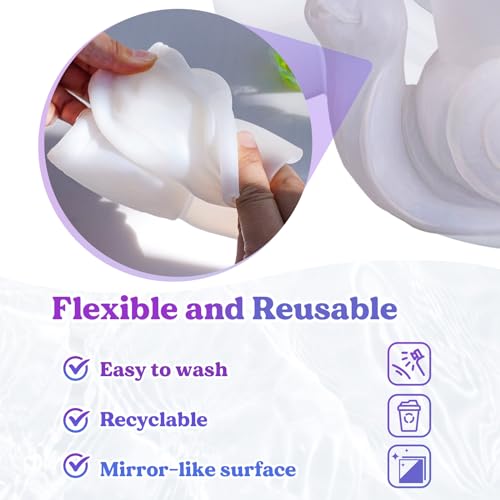 LET'S RESIN Snail Silicone Molds for Epoxy Resin, 3D Large Flower Pot Vase Resin Molds for Concrete Cement, Cute Epoxy Resin Mold for Resin Casting, LET'S RESIN