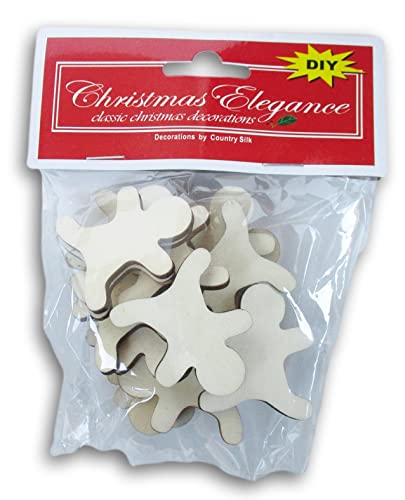 Gingerbread Man Cutouts - Tiny Wood Shapes DIY Ready to Paint Crafts - 14 Pieces - WoodArtSupply