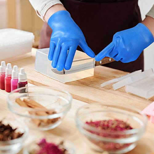 Patelai 2 Pairs Epoxy Gloves Silicone Gloves for Resin Reusable Safe Silicone Gloves for Crafts Jewelry Making Work DIY (Black, Blue) Patelai