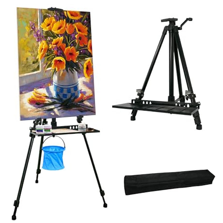 STANDNEE Artist Easel Stand Painting Stand Art Easel, 20"to 61" Art Easel for Painting Canvase & Displaying, Aluminum Adjustable Height Display STANDNEE