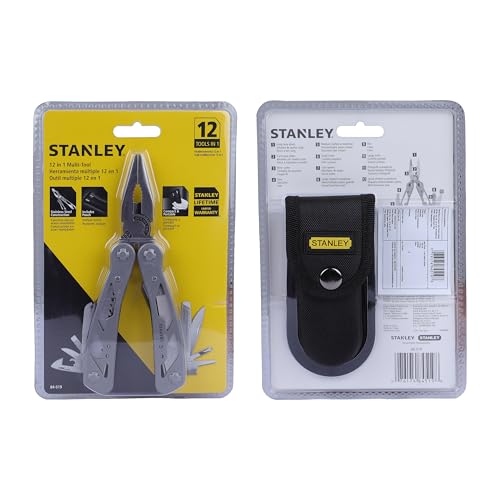 STANLEY Multitool, 12-in-1, Stainless Steel, Black Pouch (84-519K) Stanley