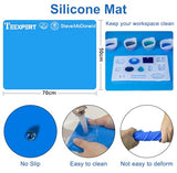 Teexpert Silicone Resin Measuring Cups Tool Kit-Reusable Resin Supplies with 100&250&600ml Measure Cups, Stirring Rods, 19.7" x 27.5"Silicone Mat for Teexpert