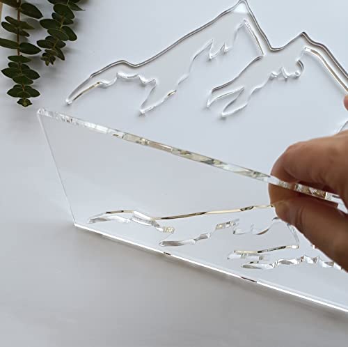 Mountain Range Router Template,Acrylic Router Template,Charcuterie Board Template for Woodworking&Craft (12''X5'') Yuxuanish