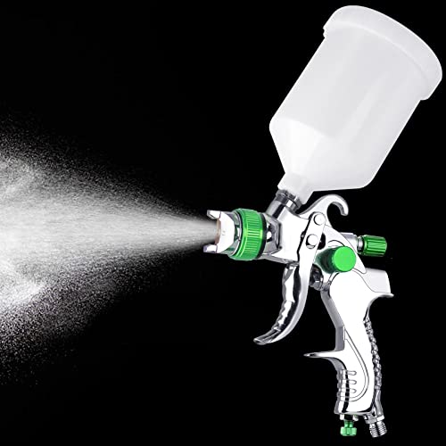 HVLP Spray Gun Kit, Automotive Paint Spray Paint Gun with 3 Nozzles 1.4 mm 1.7 mm 2.0 mm, 600cc Cup and Cup Systerm Connector, Air Spray Gun Aflybltol