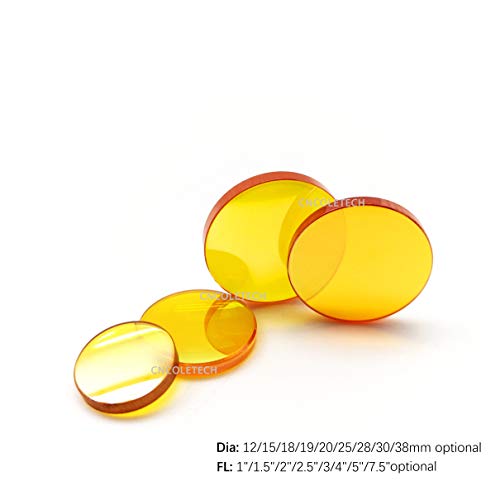 CNCOLETECH CO2 Laser Lens Dia:12mm FL:4" or 101.6mm Laser Mirror CVD ZnSe Focus Focal Lens for CO2 Laser Engraving Cutting Engraver/Cutter 40W-200W CNCOLETECH