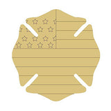 Maltese Cross Design by Lines Cutout Unfinished Wood Fireman Door Hanger MDF Shape Canvas Style 1 Art 2 (18") Diverse Woodworking