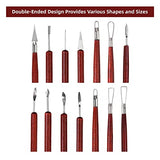 Blisstime 18PCS Clay Sculpting Tools, Basic Clay Pottery Carving Tool Kit with Wooden Handles and Tool Bag Blisstime
