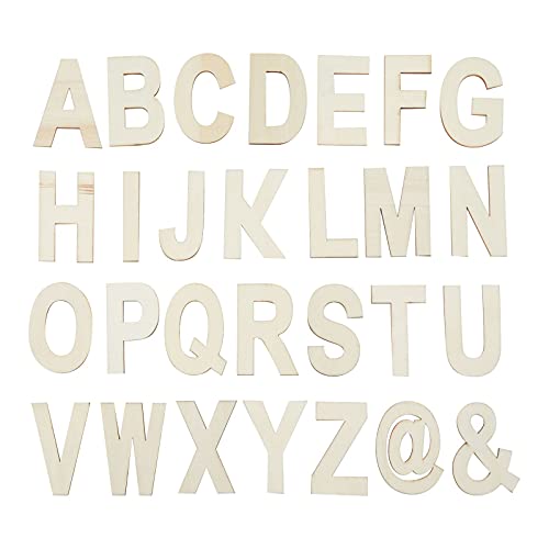 Unfinished Wooden Letters, Symbols, Storage Tray, 3 Inch Alphabet (112 Pieces)