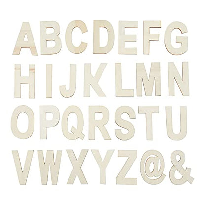 Unfinished Wooden Letters, Symbols, Storage Tray, 3 Inch Alphabet (112 Pieces)