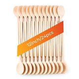 Mr.Woodware 12 Inch Wooden Spoons for Cooking - Set of 24 Long Handle Oval Wooden Spoon for Mixing, Stirring, Tasting - Kitchen Wooden Utensils For Mr. Woodware