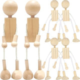 SEWACC Peg Dolls 6pcs Unfinished Kids Wood Dolls Craft Wood Cartoon Figures DIY Wood Toys Painting Toys Doll House Furniture Wood SEWACC