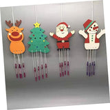 Yardwe 16 Sets Christmas DIY Wind Chime Christmas Tree Ornament Christmas Bell Pendant Xmas Unfinished Wind Chime Wind Chime Craft Kit Ornaments for Yardwe