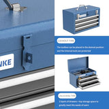 LARBANKE Portable Tool Box,with 3 Drawers and Top Storage Tray,Lockable Metal Tool Chest Cabinet,3-Drawer Tool Box with Liner,for LARBANKE
