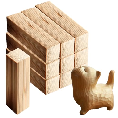10PCS Basswood Carving Blocks Whittling Blocks Basswood for Craft 4 x 1 x 1 Inches Natural Carving Blocks Wood for Whittling Kit Unfinished Wood