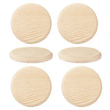 Dorhui 6Pcs Round Wooden Plaques, Unfinished Wood Plaque with Stand Round Wooden Base for Craft Projects and DIY Home Decoration Dorhui