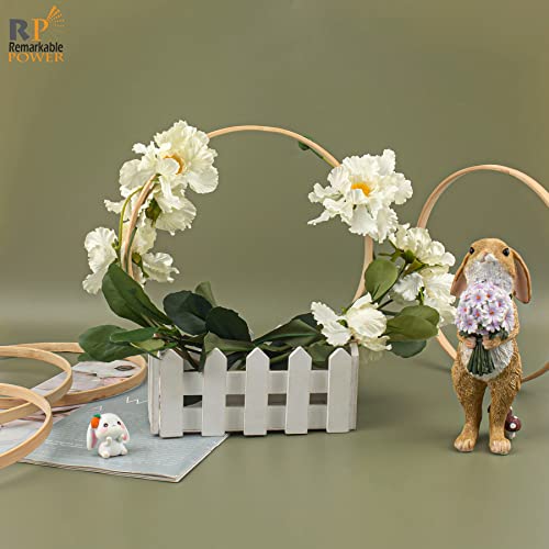 RP Remarkable Power, 6 Pack Wooden Bamboo Floral Hoop 8 Inch Macrame Floral Hoop Rings Wreath Ring for DIY Dream Catcher Wedding Wreath Wall Hanging RP Remarkable Power