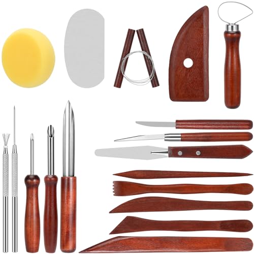 Blisstime Pottery Tools 42PCS Ceramic Tools, Pottery Tool Kit with Portable Case, Polymer Clay Tools Sculpting, Ceramics Tool Kit Clay Tool Set - WoodArtSupply