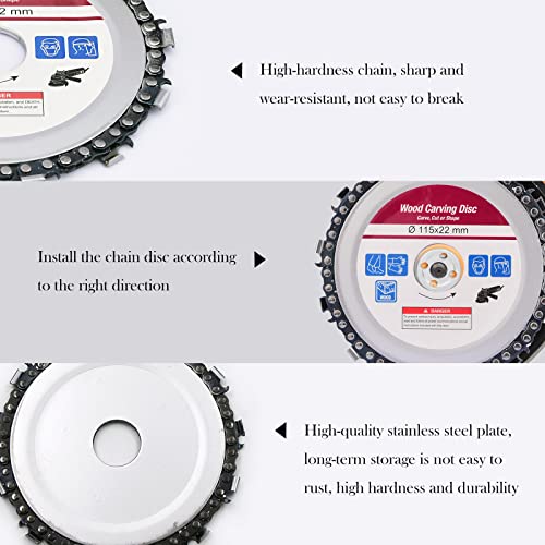 SHININGEYES 4 1/2 inch Wood Carving Disc Cut Chain Grinder Disc Chainsaw Grinding Wheel Chain Blade Circular Plate 7/8" Arbor, Circular Saw Blade 13 SHININGEYES
