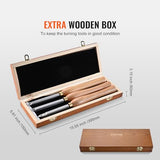 VEVOR Wood Lathe Chisel Set, 3 PCS Woodworking Turning Tools, Includes Square, Round, Diamond Carbide Blades, 7.87" Comfortable Grip Handles, Wood VEVOR