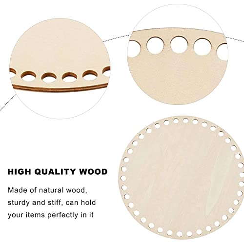 EAGLES 2Pcs Natural Wood Basket Bottom, Round Circle Blank Crochet Basket Wood Base Circle Wooden Bottom Bases for DIY Basket Weaving Crochet EAGLES