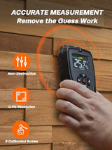 Mecurate Pinless Moisture Meter Wood Non-Destructive Meter for Walls, Drywall Wood and Building Material Dampness Inspection Mecurate
