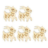 SUPVOX 10Pcs Unfinished Wood Cutout Wooden Goat Shape Natural Wood Pieces for DIY Arts Crafts Projects SUPVOX