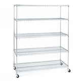 Seville Classics UltraDurable Heavy Duty NSF Solid Steel Wire Rack Storage Unit Wheels, 5-Tier Shelving, 60" W x 24" D Seville Classics