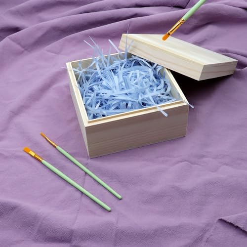 MY MIRONEY 2Pcs Wooden Unfinished Storage Box with Top Lid 5.91" x 5.91" Square Wooden Pine Box DIY Craft Stash Boxes Gift Box for Arts Hobbies and MY MIRONEY