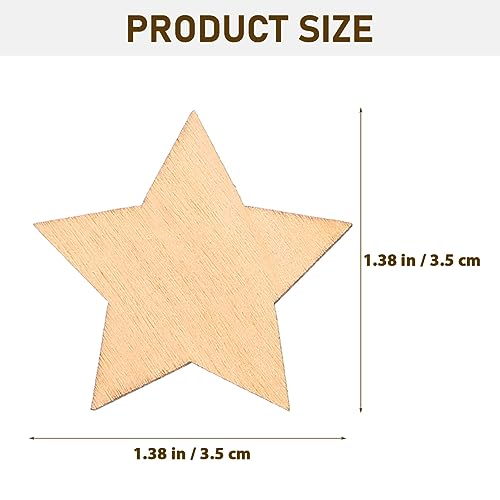 SUPVOX 100pcs Shape Wooden Blank Wooden Plaque Wooden Star Embellishments Nativity Ornaments Wooden Embellishments Unfinished Star Cutouts Mothers SUPVOX