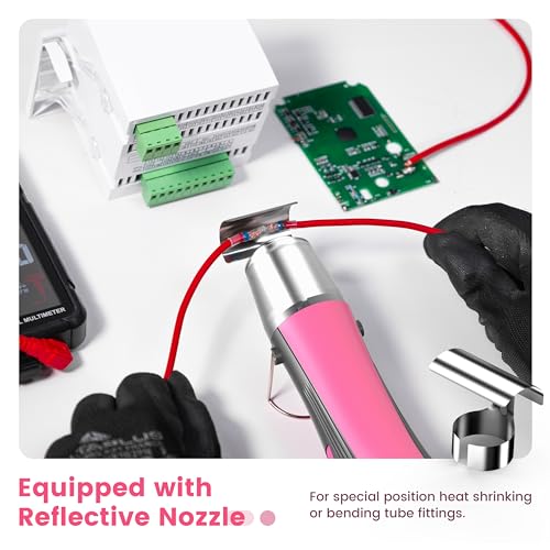 KAIWEETS Mini Heat Gun for Crafting with 450W, Small Dual Temp Hot Air Gun  at 482°F/842°F, Equipped with 4.9Ft Cable and Reflector Nozzle for Shrink