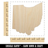 Ohio State Silhouette Unfinished Wood Shape Piece Cutout for DIY Craft Projects - 1/4 Inch Thick - 6.25 Inch Size Sniggle Sloth