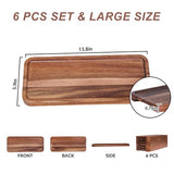 Wood Serving Tray Wooden Platter - 14x6 inch Rustic Wood Party Platters Kitchen Platter Shallow Tray Wooden Narrow Tray With Lip Wood Serving Platter NICEPRING