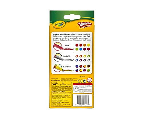 Crayola Twistables Crayons, Fun Effects, Gift for Kids, 24 Count Crayola
