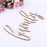 Family Wood Sign Cutout Family Wooden Letter Sign Hanging Decorative DIY Block Words Sign Door for Home Shop Hotel 2Pack Samanter
