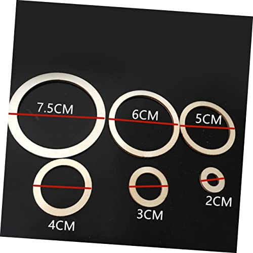 TEHAUX 200pcs Rustic Decor Floral Decor Rustic Frames Unfinished Wood DIY Craft Decor Flat Wooden Rings for Crafts Hollowed Wooden Slice Round TEHAUX