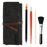 YOTINO 14 Pcs Scratch Art Tools Set, Scratch Sketch Art Painting with Bamboo Sticks Scraper Scratch Pen, Black Brush, Engraving Art Set for Adult YOTINO