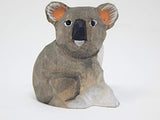 Koala Bear - Small Wooden Figurine - Baby Australian Marsupial Wombat Carving Handmade Decoration Miniature Small Animals Little Art Statue Cake Selsela