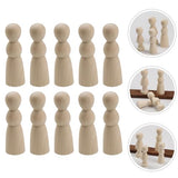 Operitacx 10pcs Unfinished Wood Peg Dolls Little Wooden Peg People Decorative Wood Doll DIY Painting Dolls for Peg People Crafts and Small World Play Operitacx