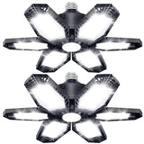 TANBABY 2 Pack LED Garage Lights, 30000LM Deformable Best Garage Light Ceiling LED Shop Lights, 150W E26/E27 LED Light Garage Lighting with 6+1 TANBABY