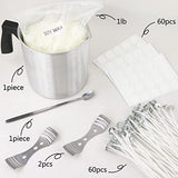 EricX Light Candle Making Kit, 60pcs Candle Wicks, 60pcs Candle Wicks Sticker, 16oz Soy Wax, 1pc Candle Wax Pouring Pot, 2pcs 3-Hole Wicks Centering EricX Light