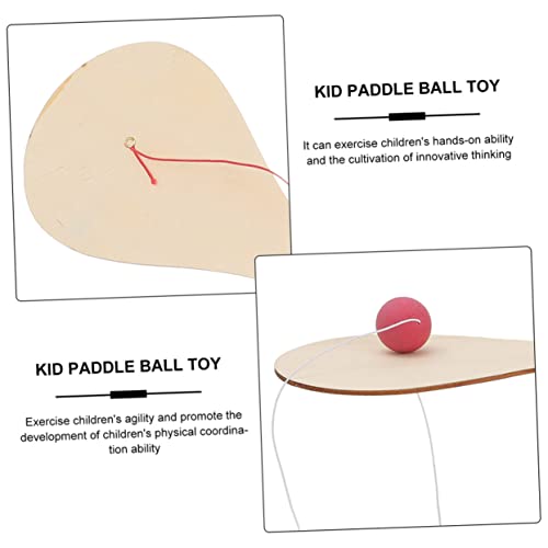 MERRYHAPY 10pcs White Billet Wooden Racket Rubber Manual Child MERRYHAPY