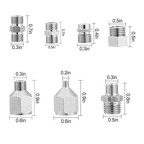 HUBEST Multi-Size Airbrush Adapter Set Air Brush Fitting Connector Kit Airbrush Accessories for Air Compressor, Badger Paasche Aztec Airbrush - WoodArtSupply