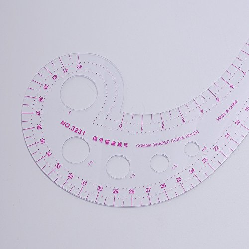 UTENEW French Curve Ruler Sewing, Comma Shaped 42cm Drawing Template Tool, Drafting Clothes Sleeves 2 Pack okdeals