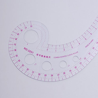 UTENEW French Curve Ruler Sewing, Comma Shaped 42cm Drawing Template Tool, Drafting Clothes Sleeves 2 Pack - WoodArtSupply