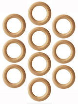 Penta Angel Wooden Rings 10Pcs 55mm Natural Unfinished Solid Wood Circle Rings Smooth Wood Circles for DIY Craft Pendant Connectors Jewelry Making PENTA ANGEL