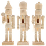 MAGICLULU 3Pcs Christmas Wooden Unfinished Nutcracker Wooden Nutcracker to Paint Unpainted Nutcracker for Christmas Decor DIY Craft MAGICLULU